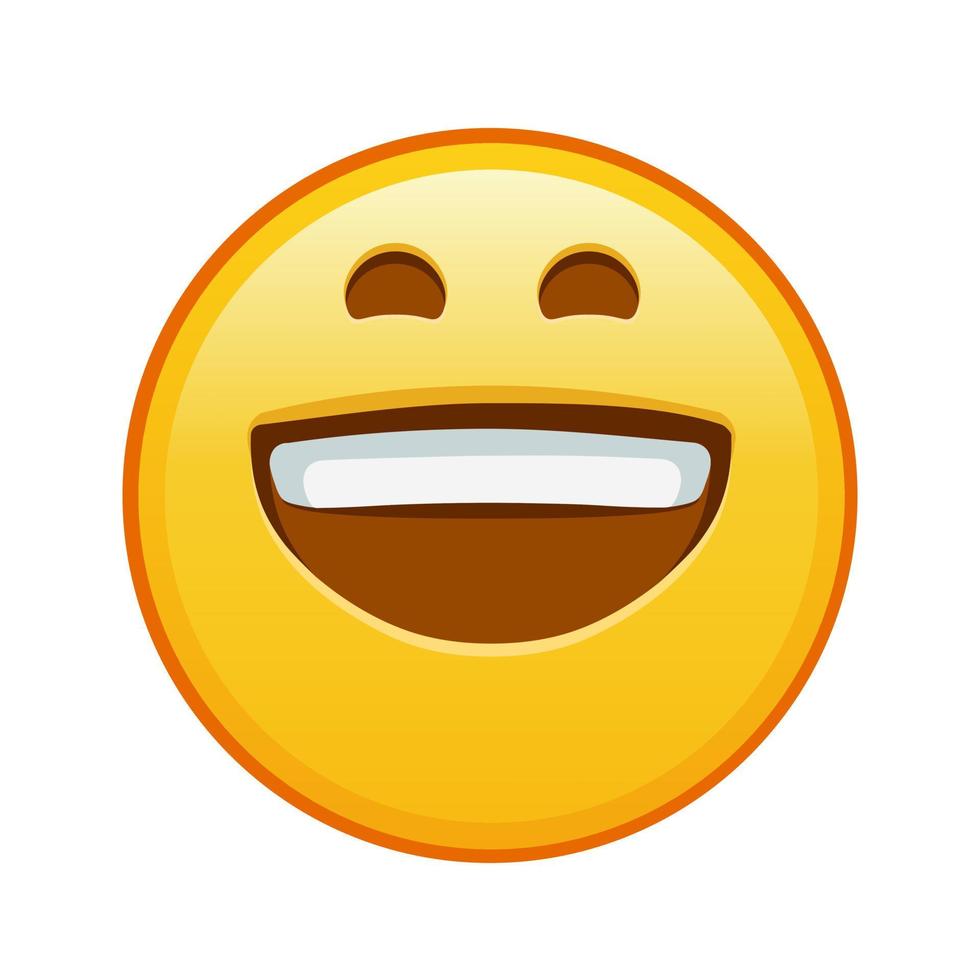 cara sonriente de gran tamaño de emoji amarillo sonrisa vector