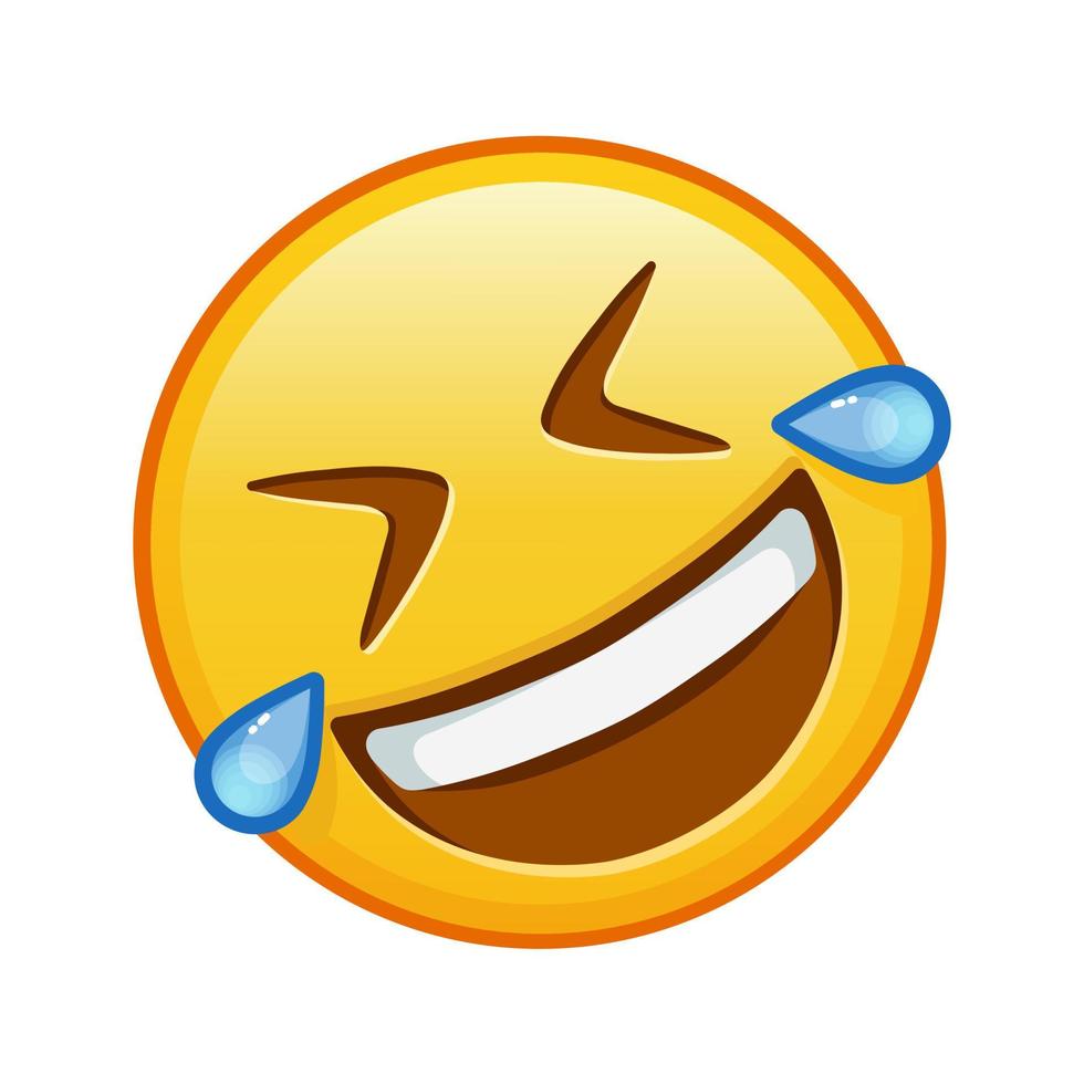 rodando por el suelo riendo gran tamaño de emoji amarillo sonrisa vector