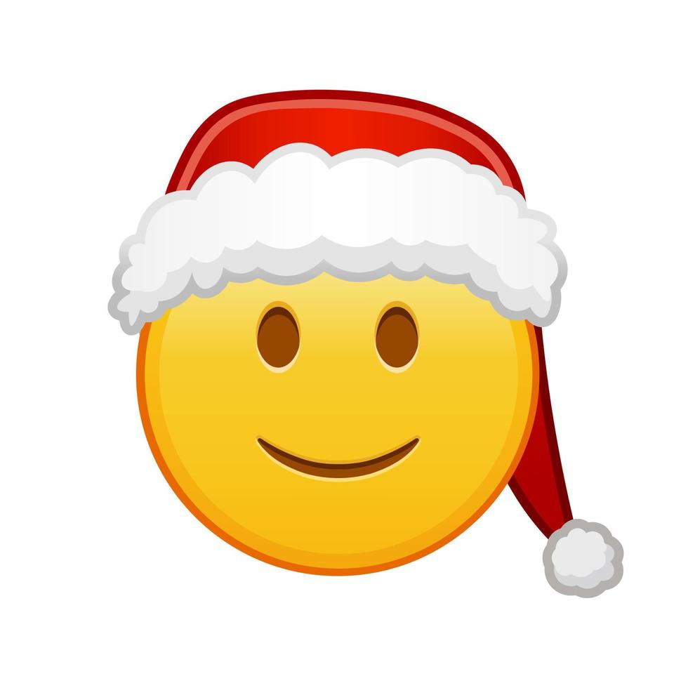 Christmas slightly smiling face Large size of yellow emoji smile vector