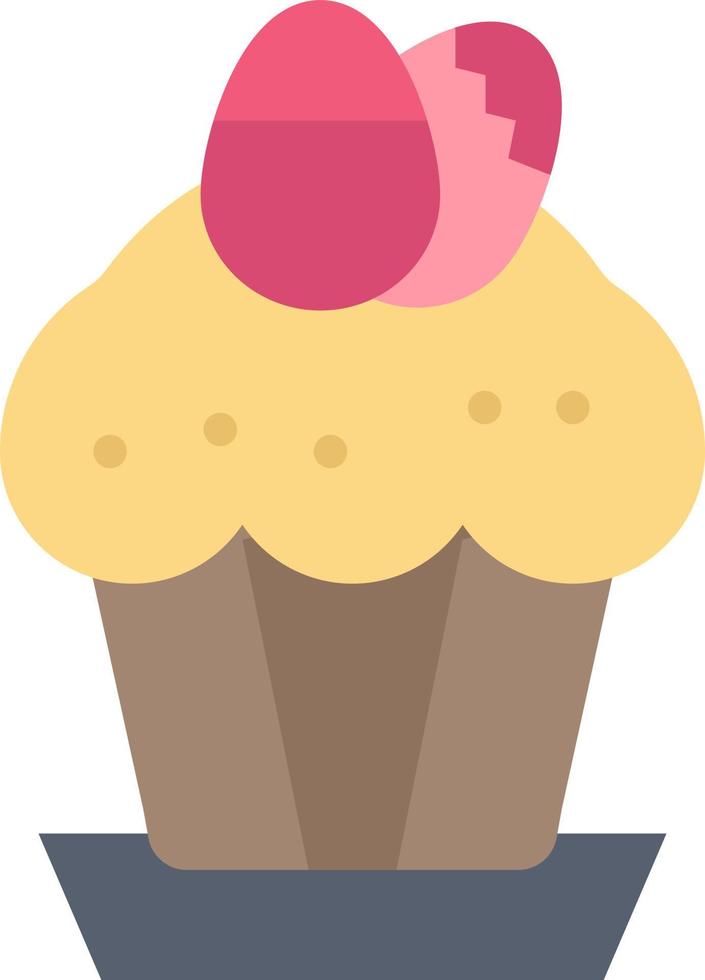 Egg Cake Cup Food Easter  Flat Color Icon Vector icon banner Template