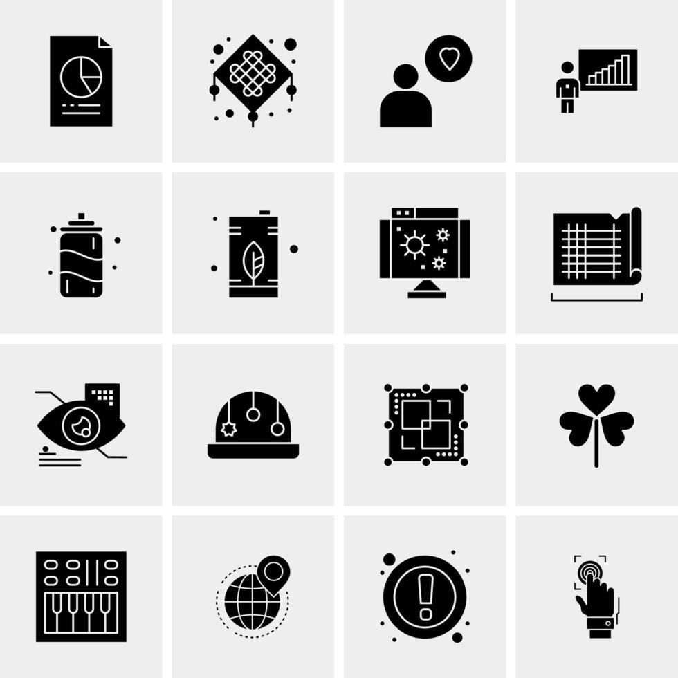 16 iconos de negocios universales vector ilustración de icono creativo para usar en proyectos relacionados con la web y dispositivos móviles