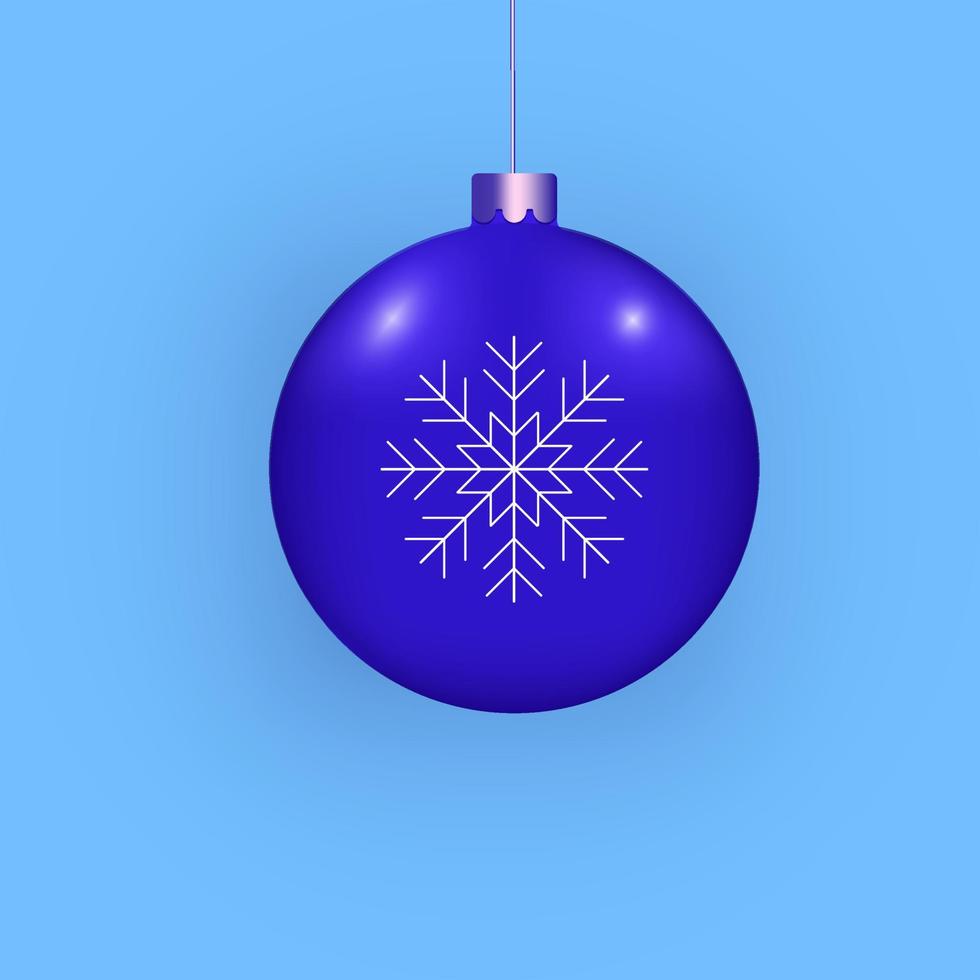 blue ball for christmas tree decoration vector