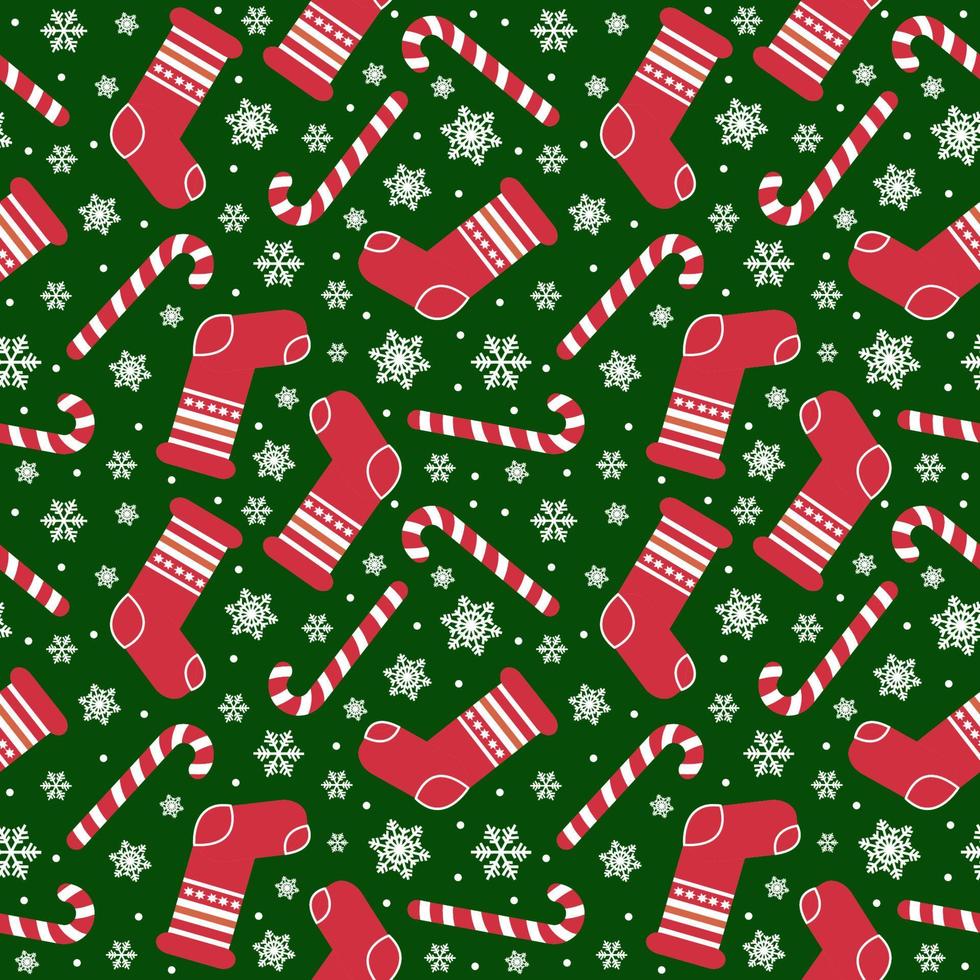 seamless pattern with christmas candy cane caramel and snowflakes, endless background, repeating texture vector