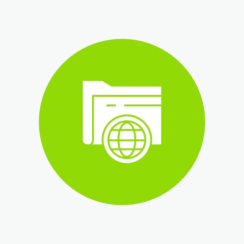 Folder Storage Fie Globe white glyph icon vector