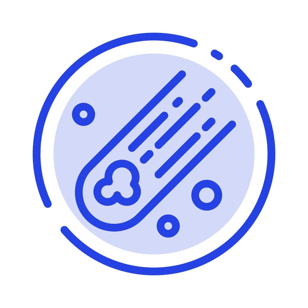 Asteroid Comet Space Blue Dotted Line Line Icon vector