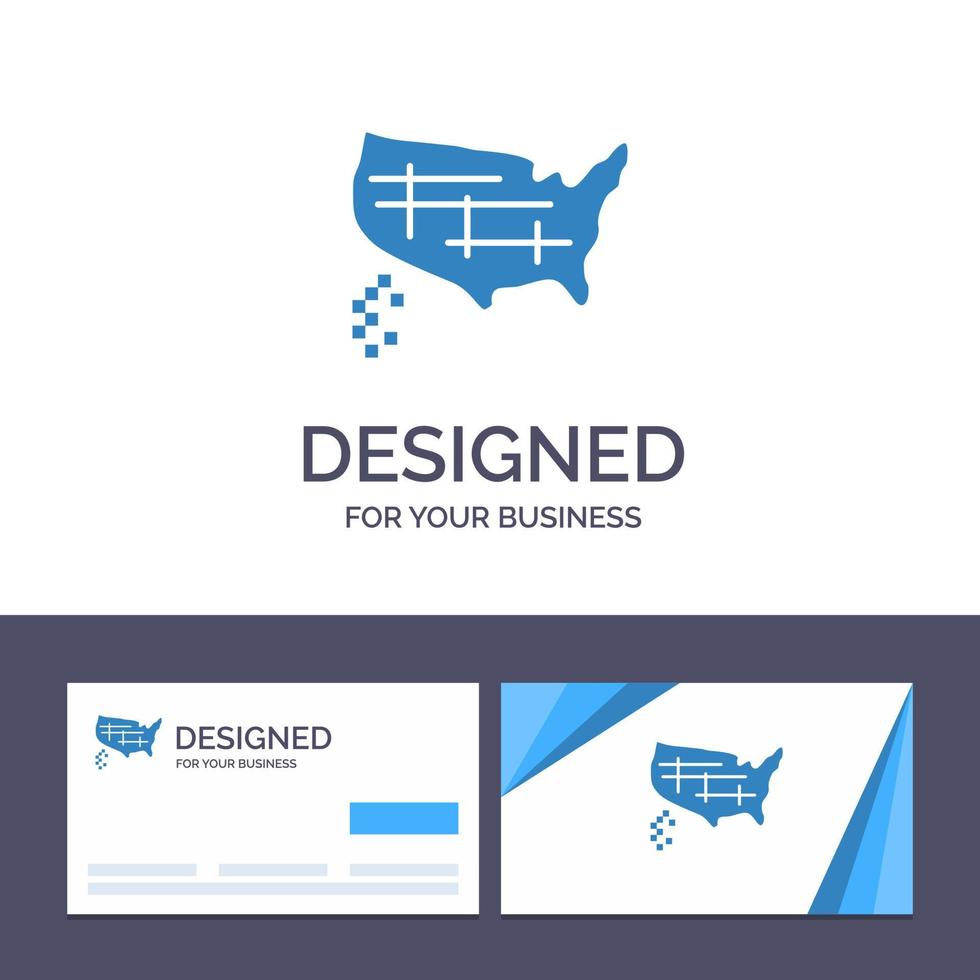 Creative Business Card and Logo template Map States United Usa Vector Illustration