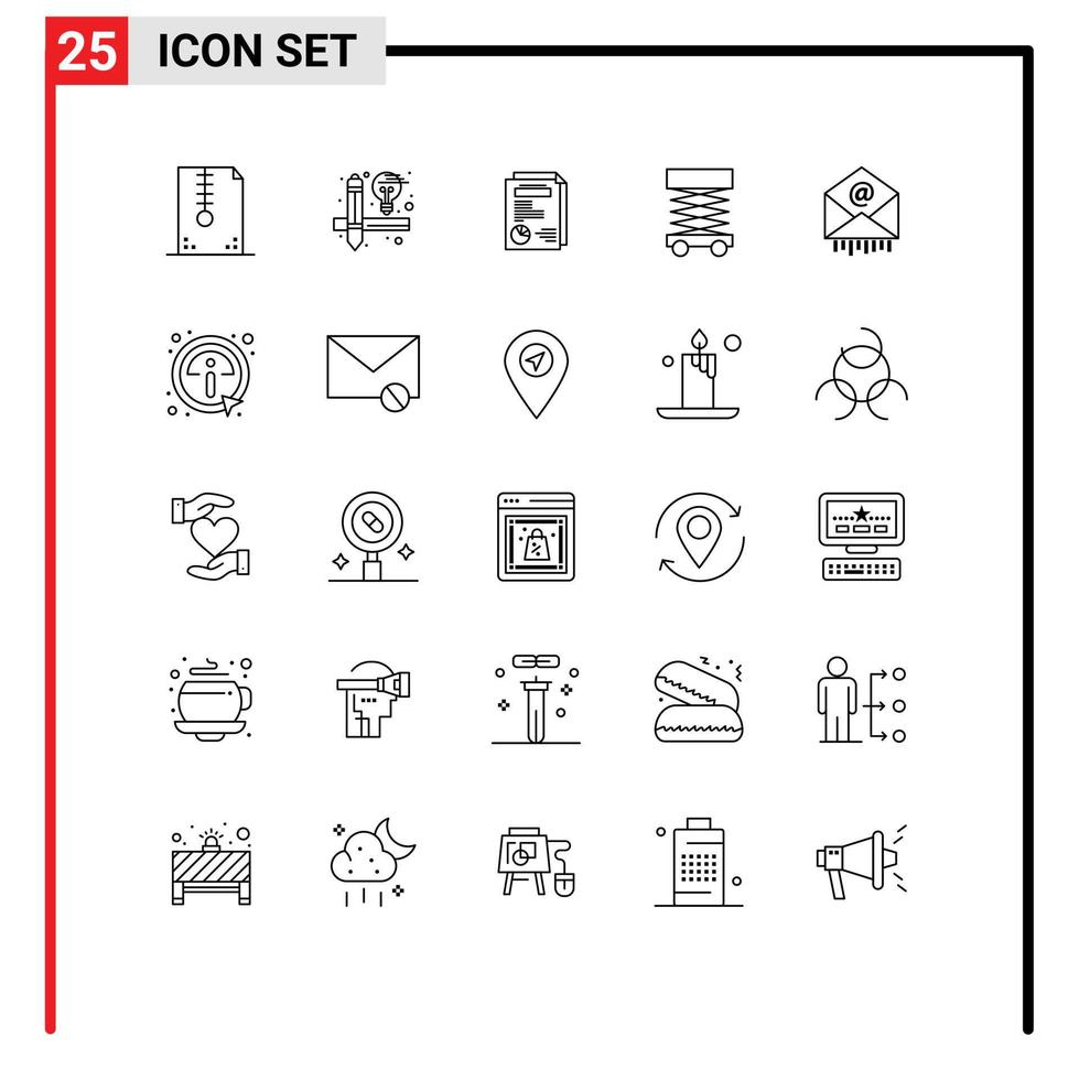 25 Creative Icons Modern Signs and Symbols of mail structure page scaffolding construction Editable Vector Design Elements
