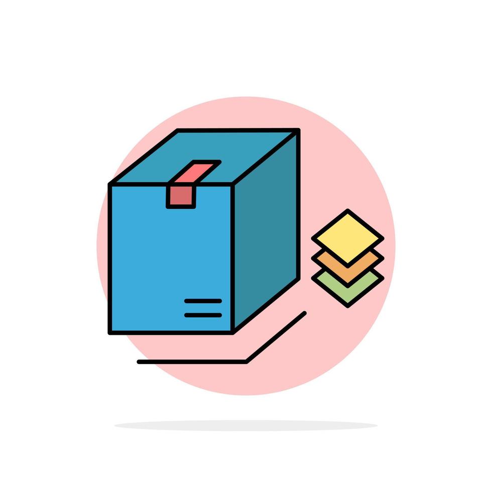 caja sorpresa embalaje paquete círculo abstracto fondo color plano icono vector