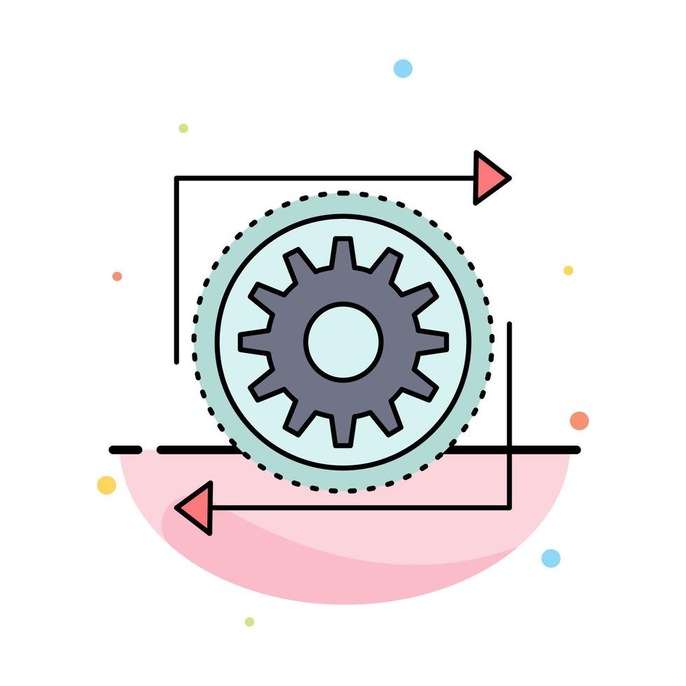 vector de icono de color plano de proceso de operación de gestión de engranajes de negocios