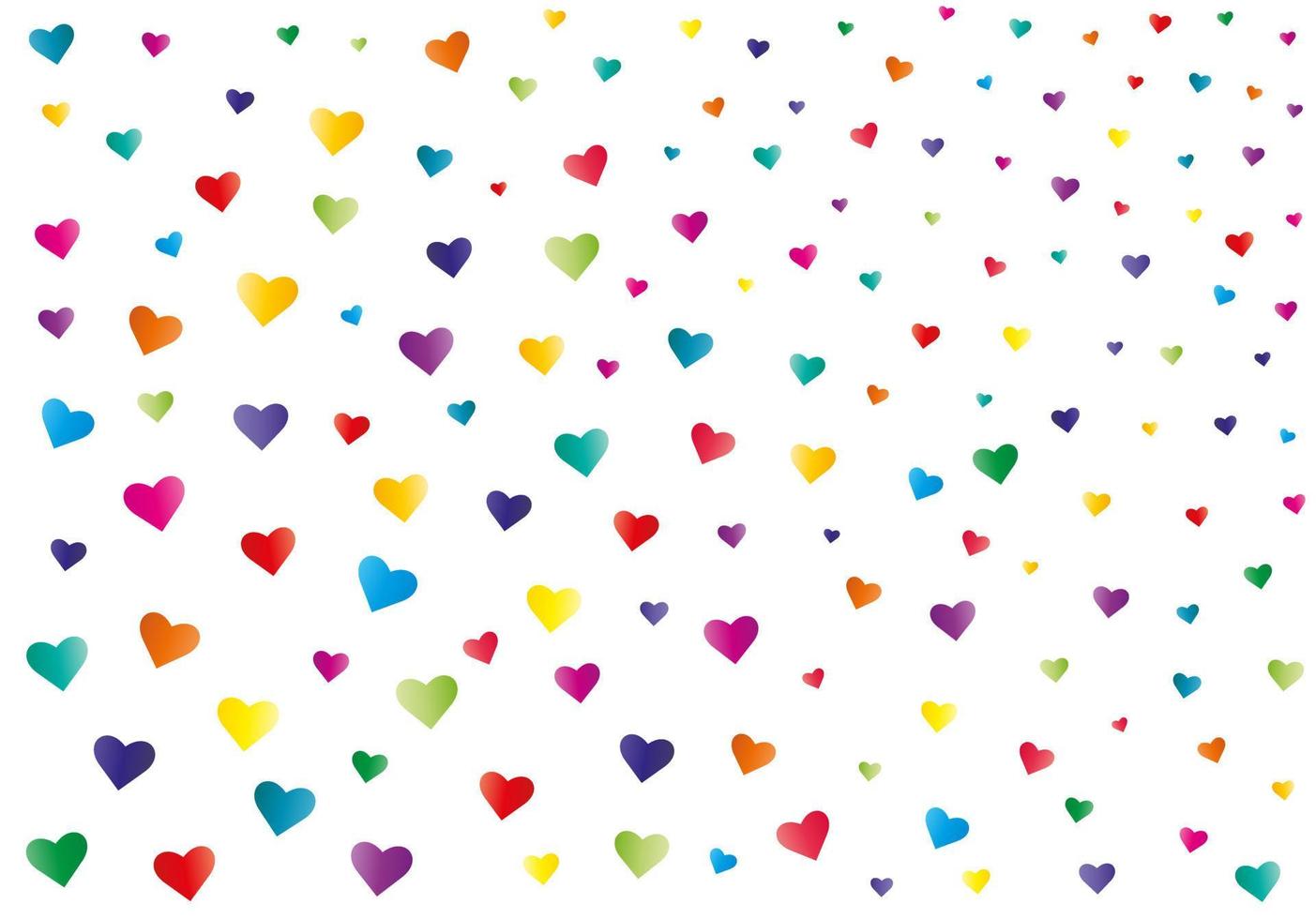 Multi-colored hearts on a white background. Vector design for textile, backgrounds, clothes, wrapping paper, web sites and wallpaper.Vector illustration