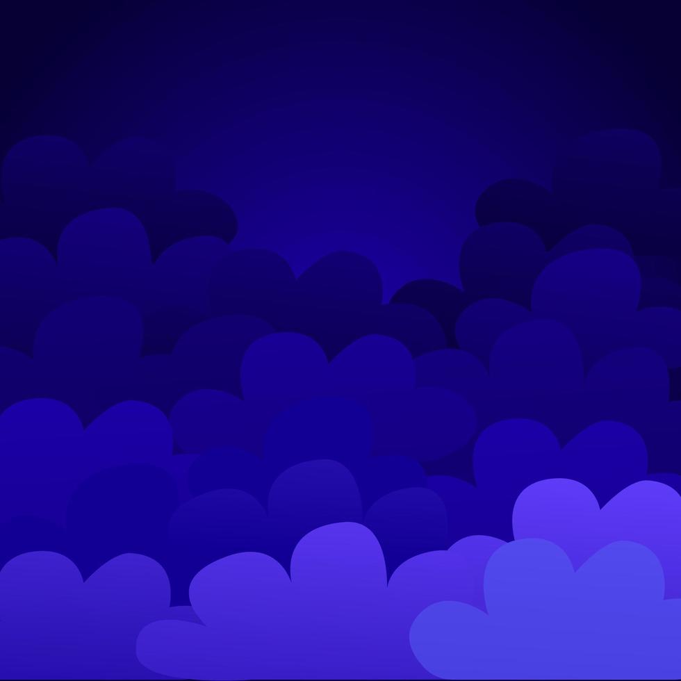 nubes de tormenta con un degradado sobre un fondo oscuro. ilustración vectorial vector