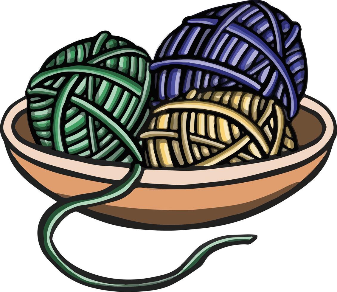 Clew of thread for knitting and needlework illustration vector