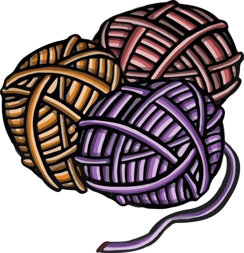 Clew of thread for knitting and needlework illustration vector