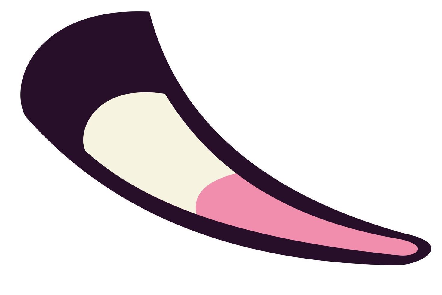 Vector illustrations of the tail pendulum of cats, wolves, ferrets or similar cute animals. pink color.