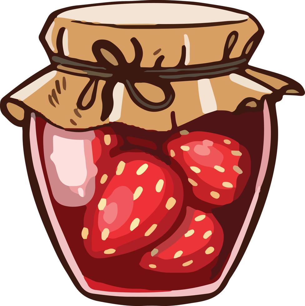 Red jam strawberry blanks. vector illustration Cartoon style.
