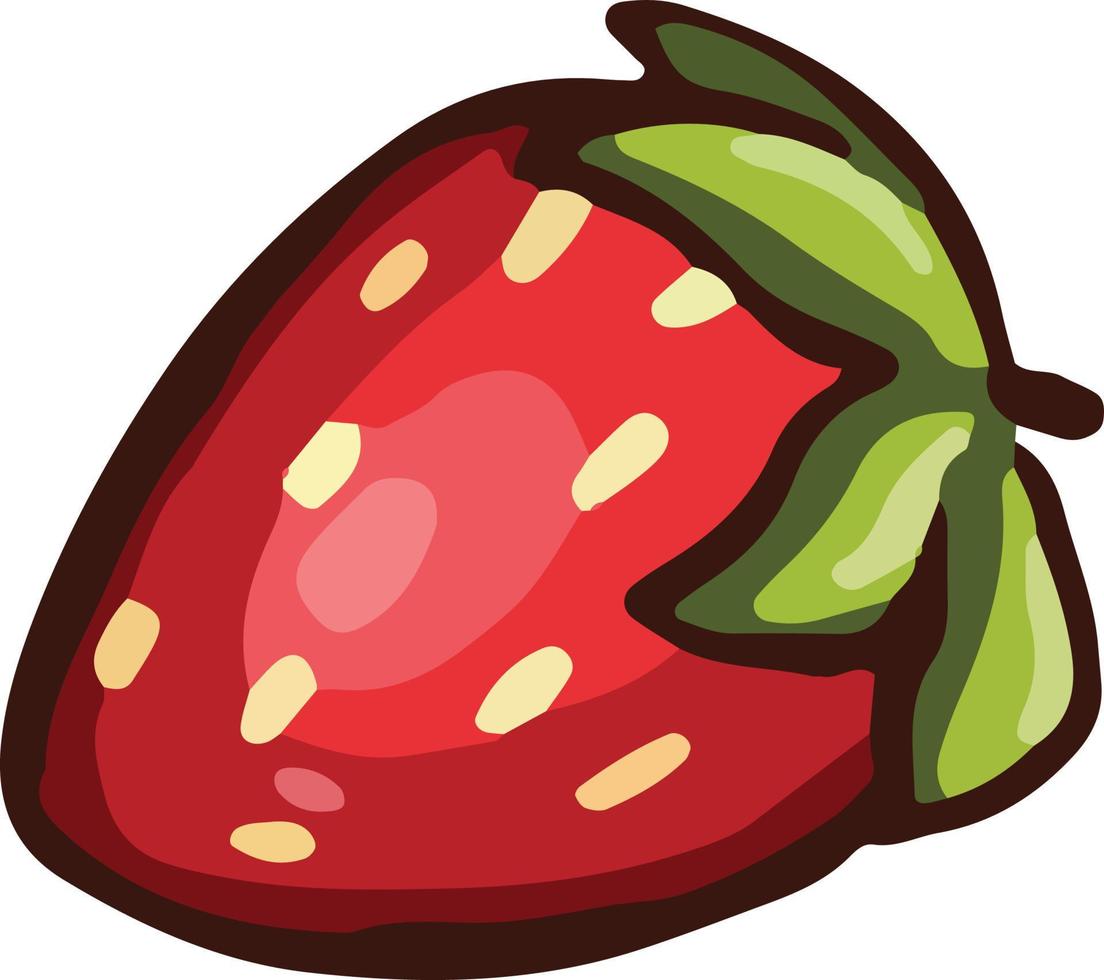 Berry red strawberry. vector illustration Cartoon style.