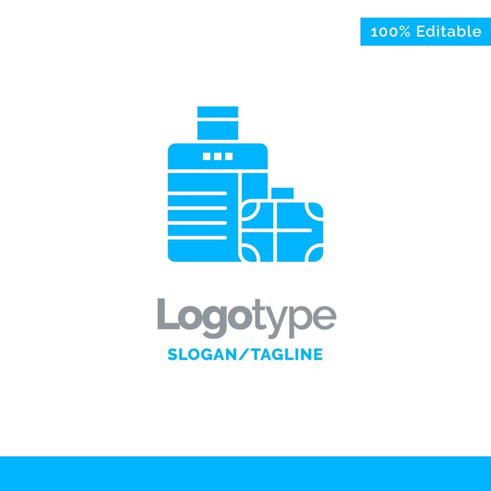 Luggage Bag Handbag Hotel Blue Business Logo Template vector