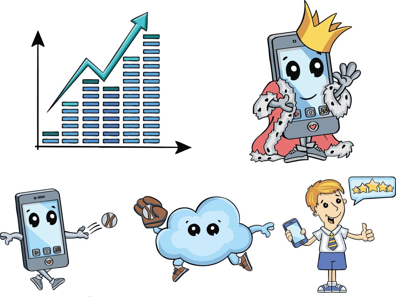 set of icons computer telephone communication  icon vector
