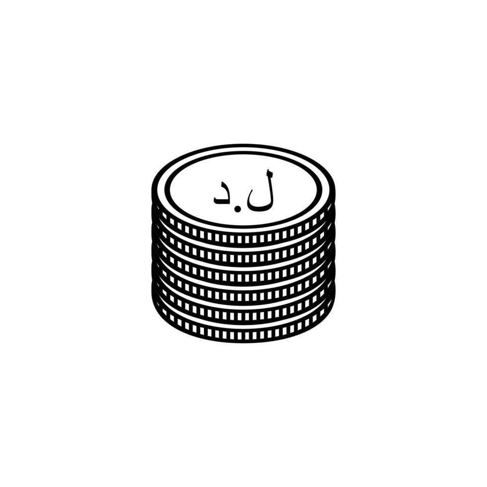 símbolo de icono de moneda libia, dinar libio, signo lyd. ilustración vectorial vector