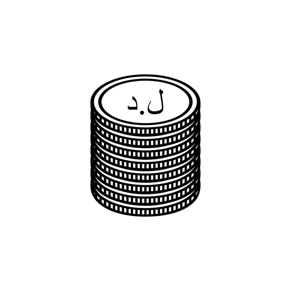 Libya Currency Icon Symbol, Libyan Dinar, LYD Sign. Vector Illustration