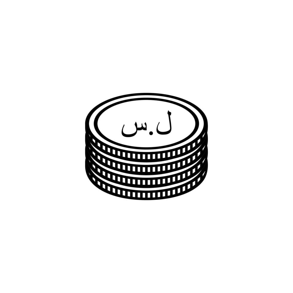 Símbolo de icono de moneda siria. libra siria, signo syp. ilustración vectorial vector