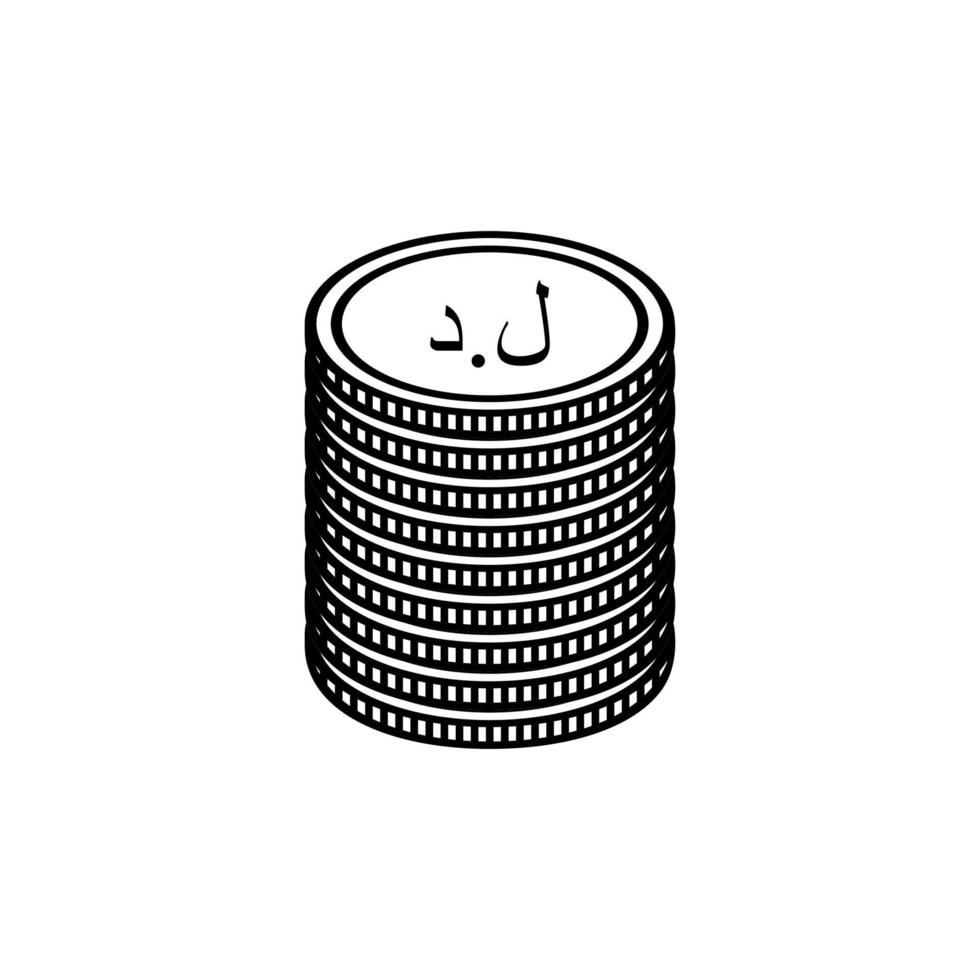 Libya Currency Icon Symbol, Libyan Dinar, LYD Sign. Vector Illustration