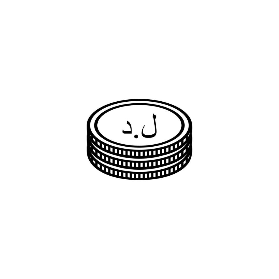 Libya Currency Icon Symbol, Libyan Dinar, LYD Sign. Vector Illustration