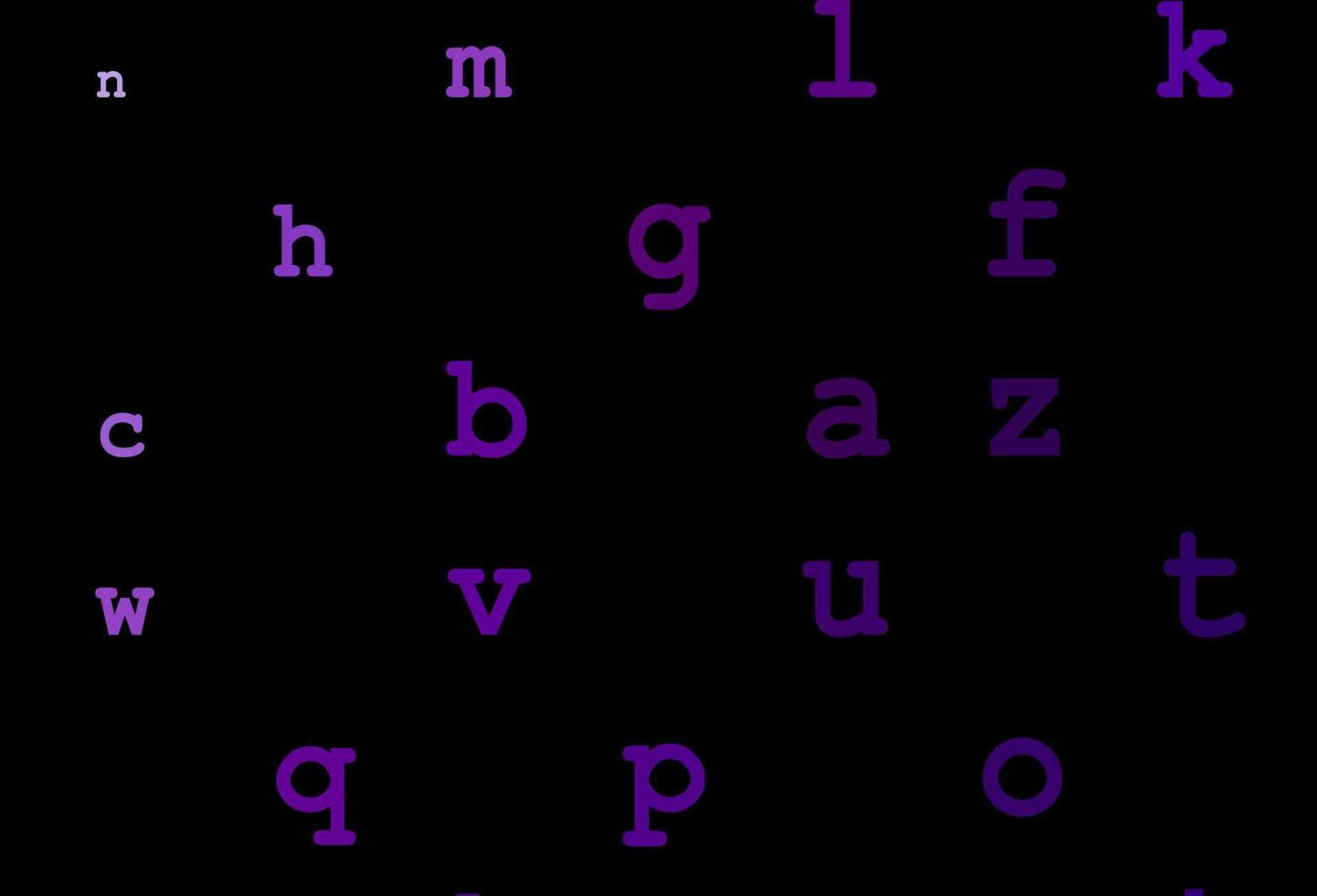 Dark purple vector layout with latin alphabet.