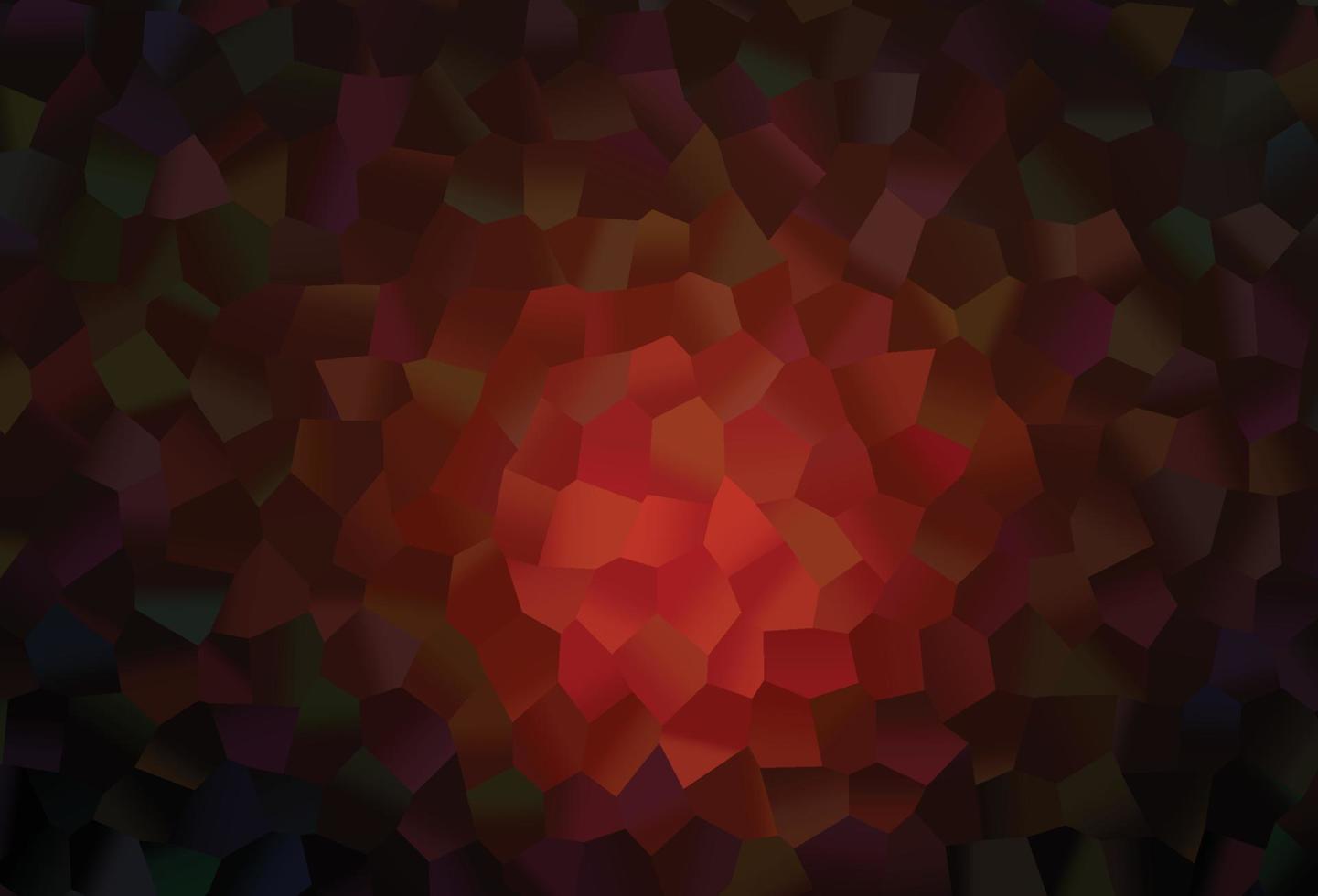 patrón de vector rojo oscuro con hexágonos de colores.