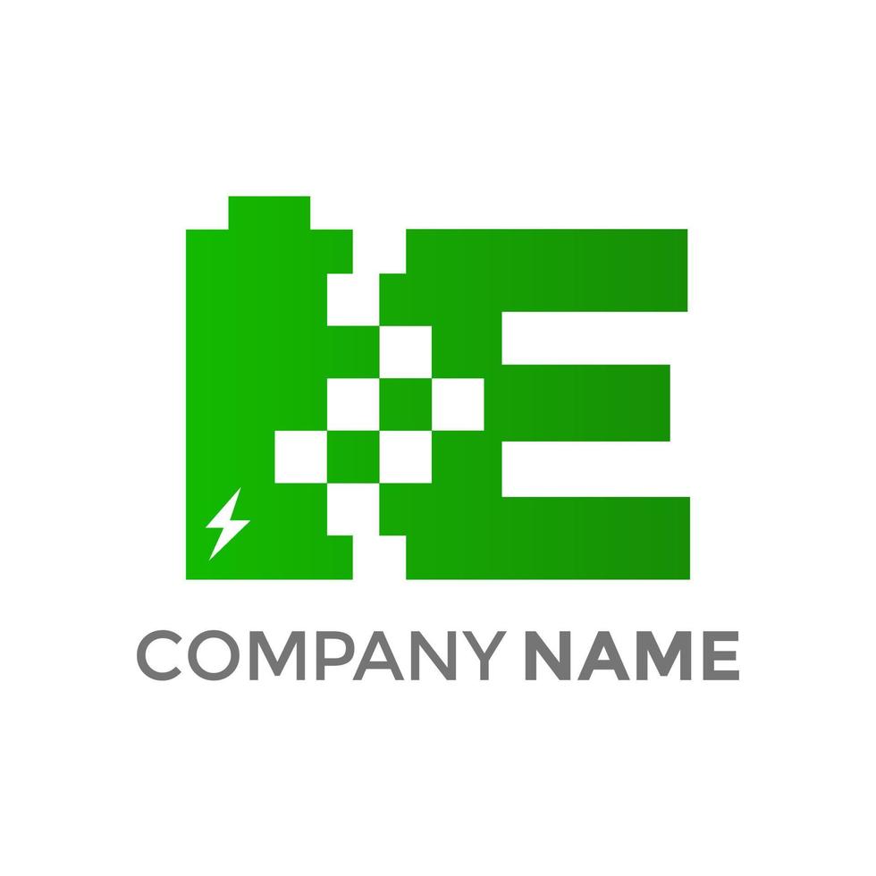 Initial E Battery Logo vector