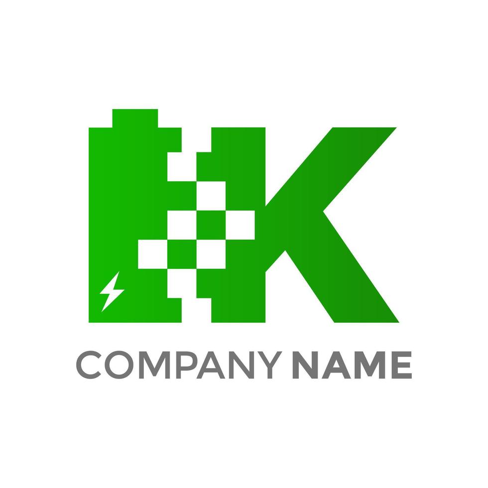 Initial K Battery Logo vector