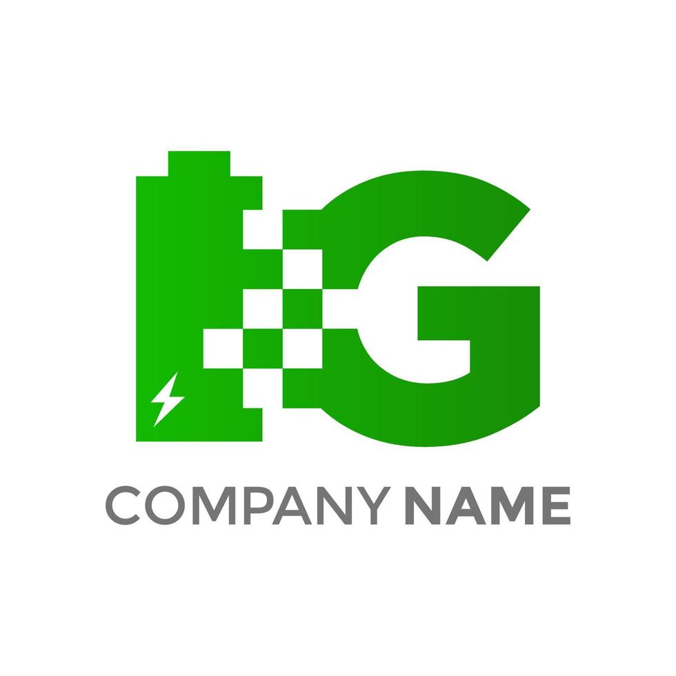 Initial G Battery Logo vector