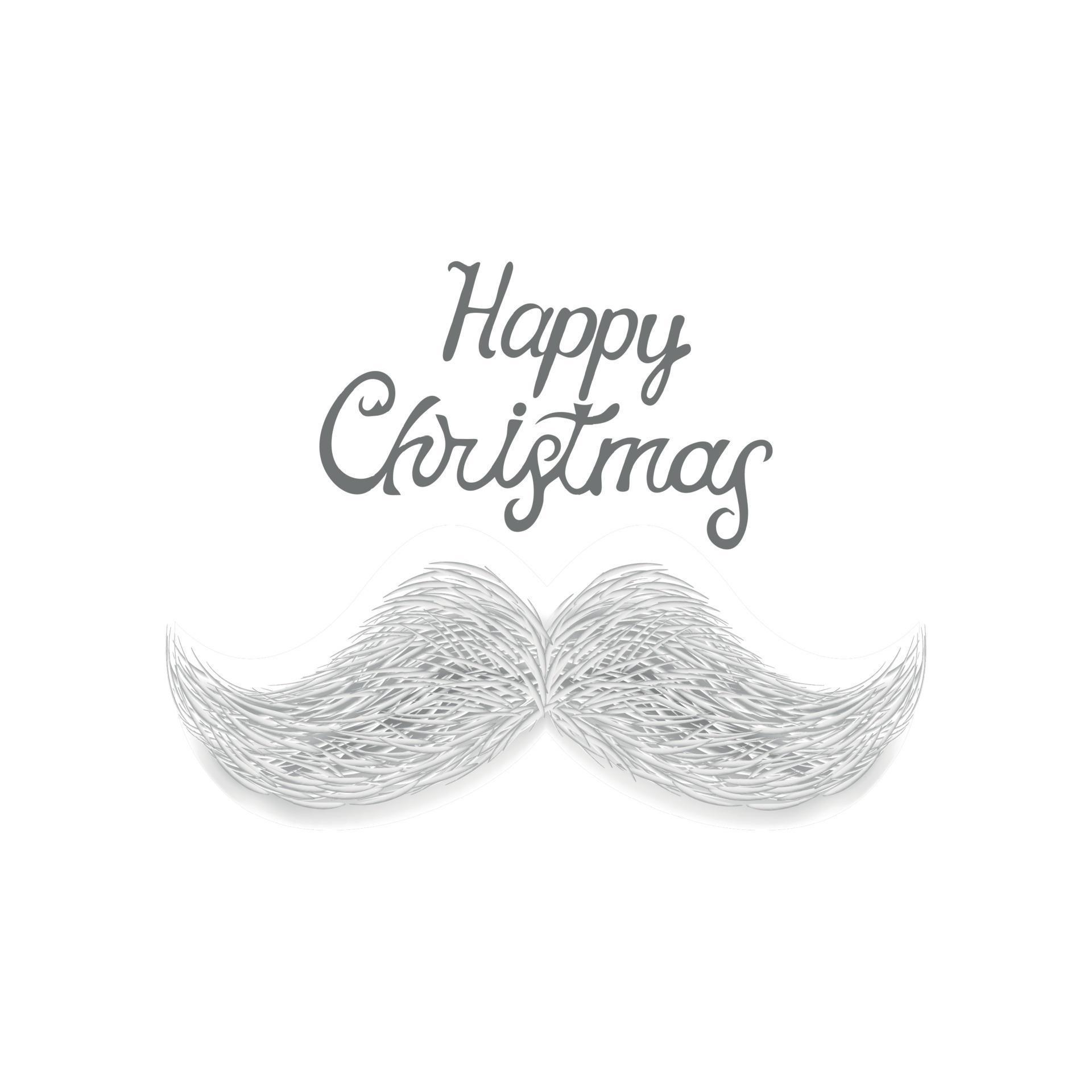 Realistic white gray mustache, element of Santa Claus, Christmas New