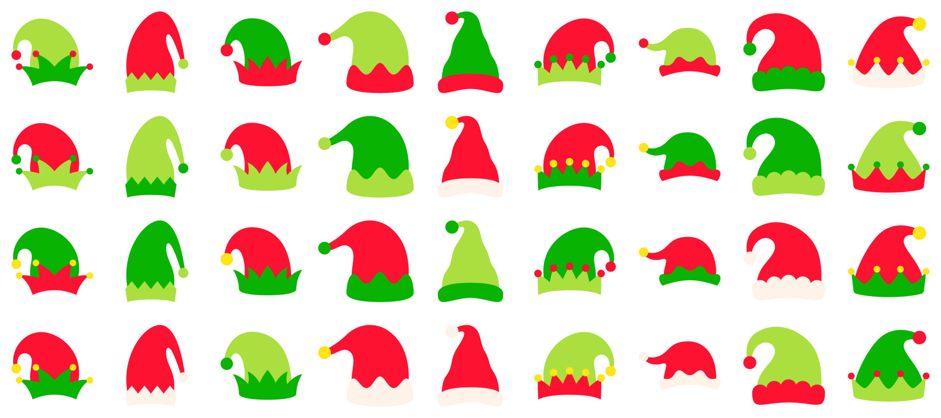 Set of Elf hat isolated on white background 14440443 Vector Art at Vecteezy