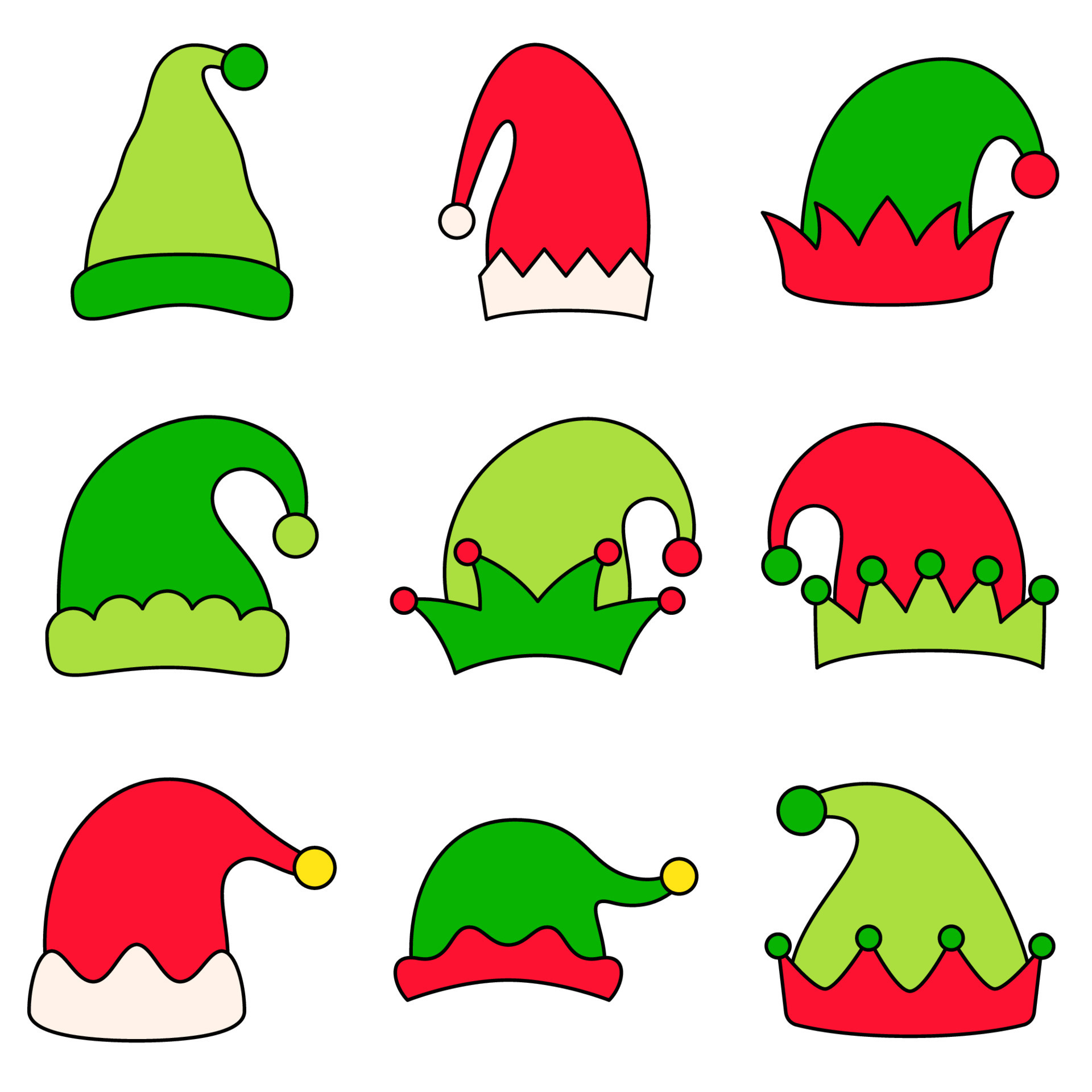set-of-elf-hat-isolated-on-white-background-14440451-vector-art-at-vecteezy