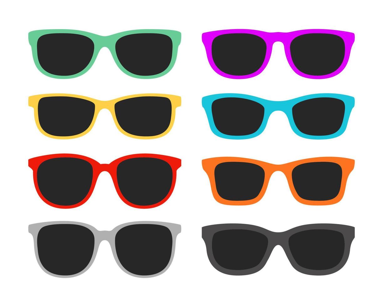 Set of Glasses in flat style isolated vector