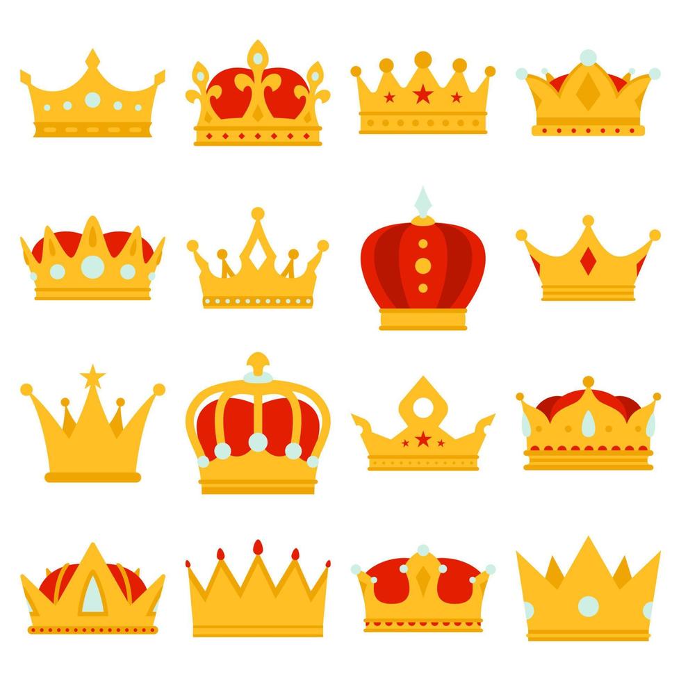 Set of Crown isolated on white background vector