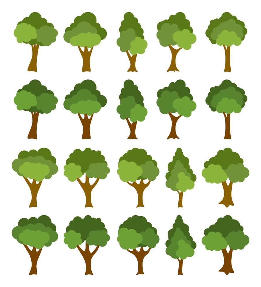 Set of hand drawn trees vector
