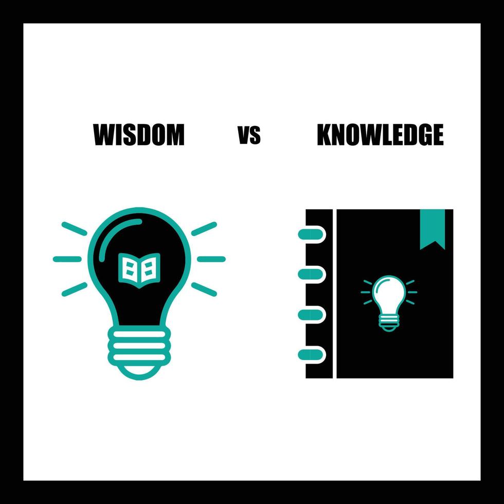 Knowledge vs wisdom icon vector