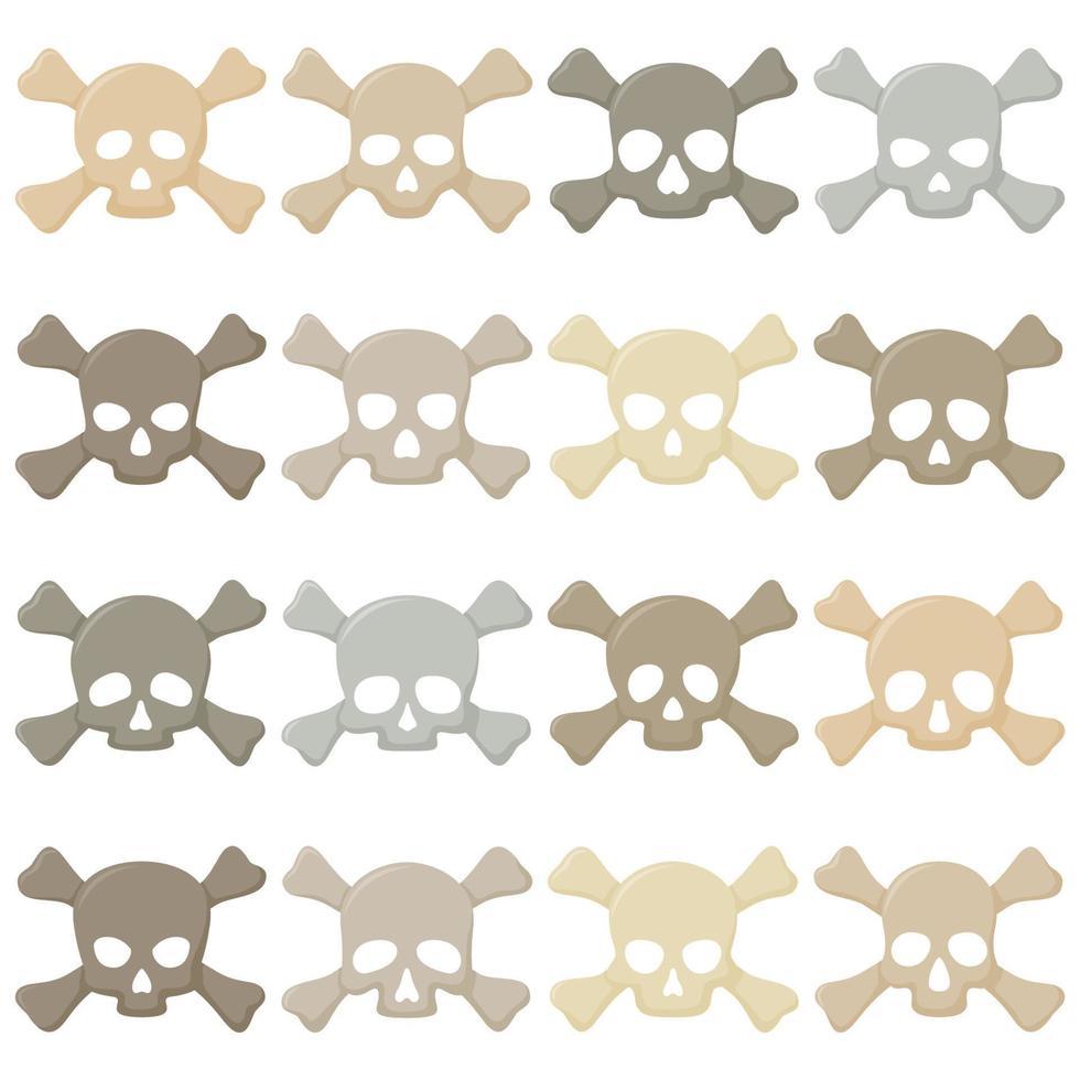 Set of Skull and Crossbones isolated on white background vector