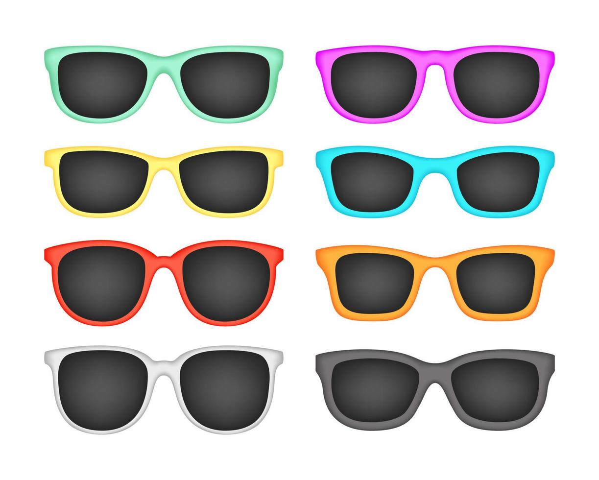 Set of Glasses in flat style isolated vector