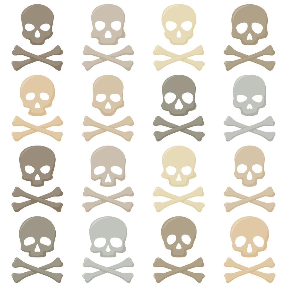 Set of Skull and Crossbones isolated on white background vector