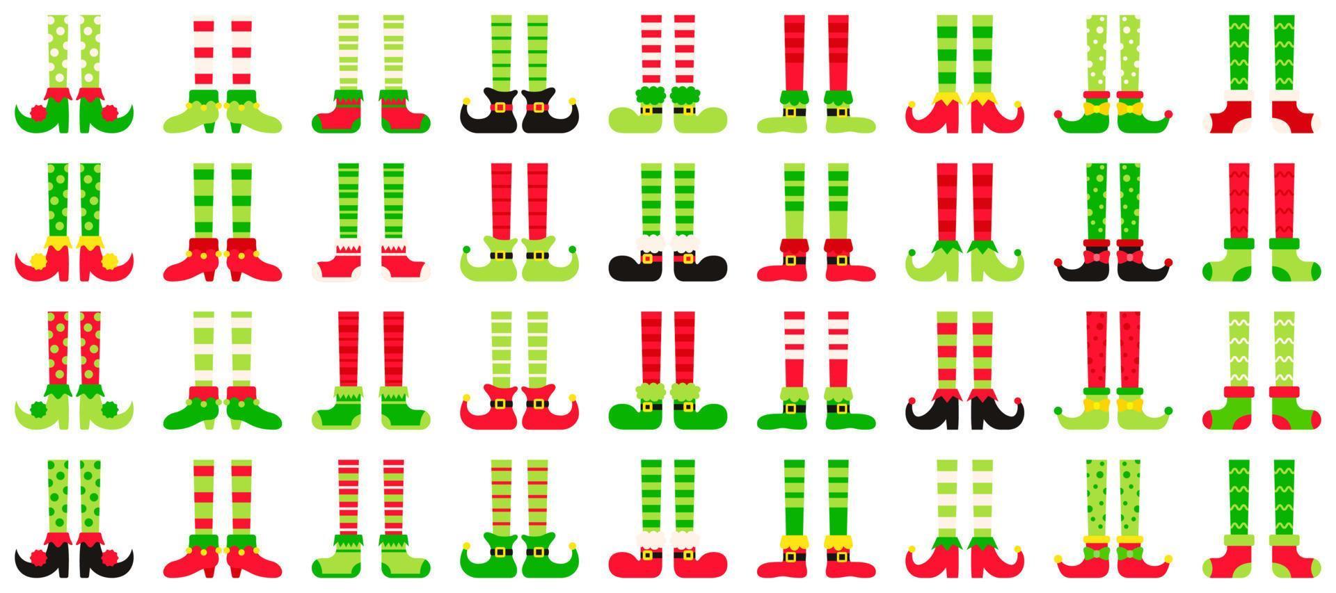 Set of Elf feet in flat style isolated vector