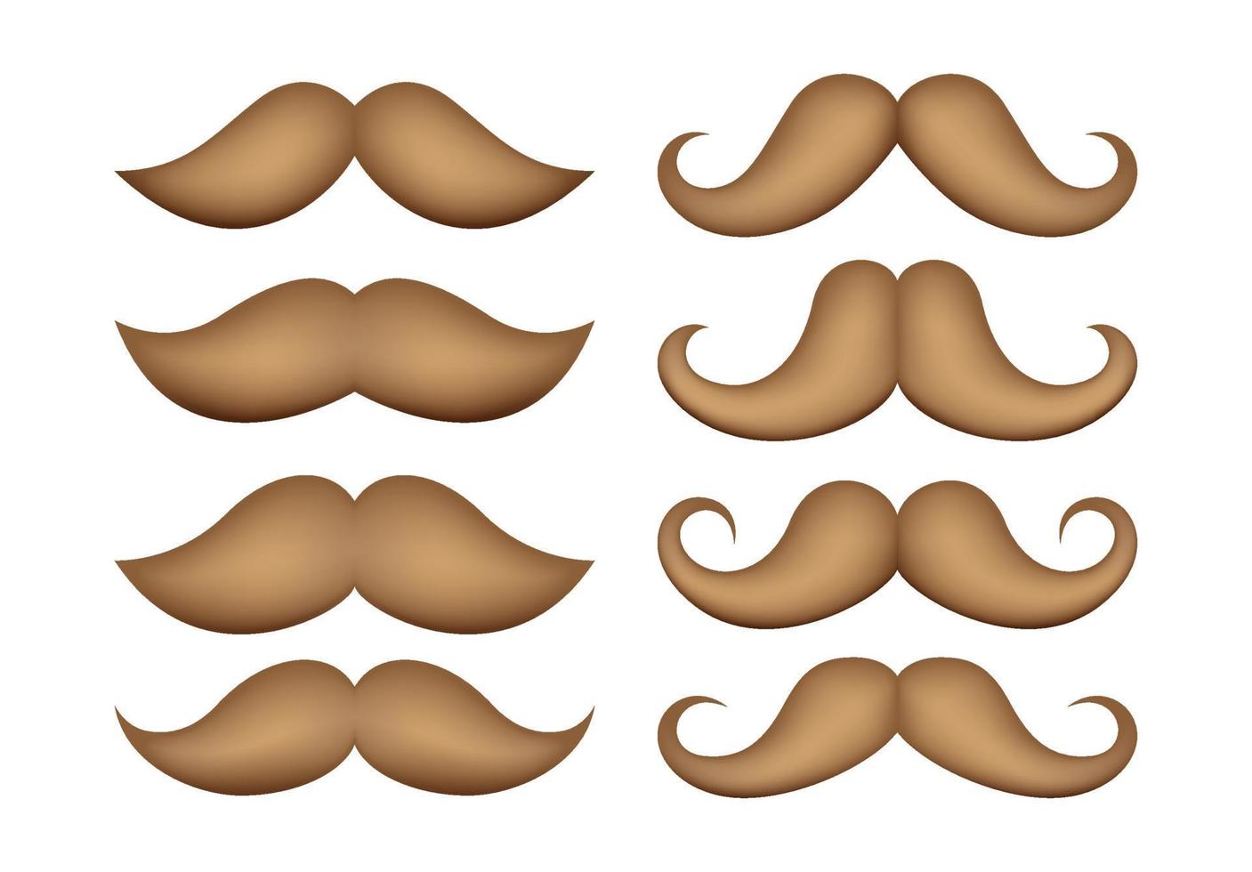 conjunto de bigote en estilo plano aislado vector