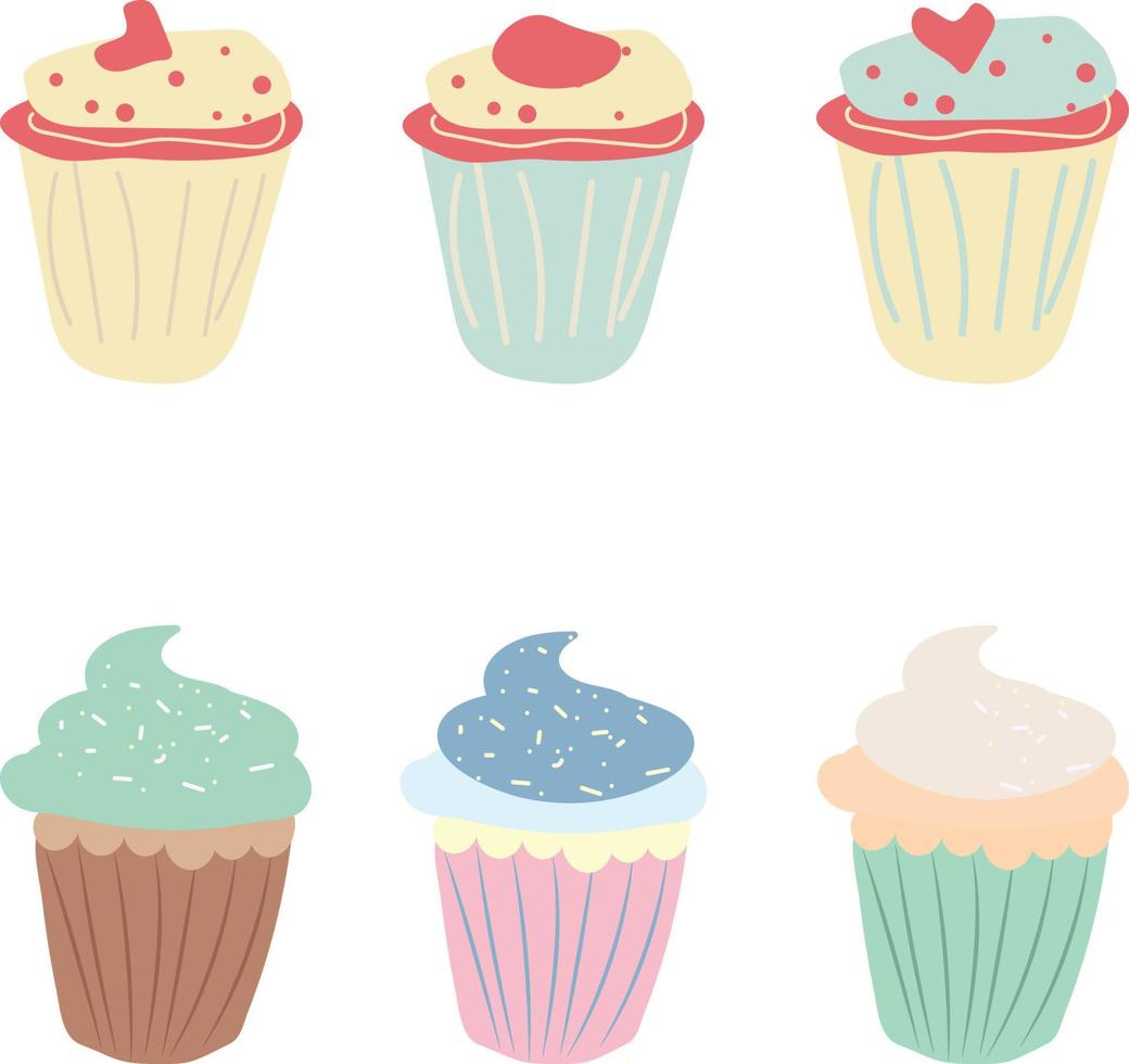 sweet cup cakes vector
