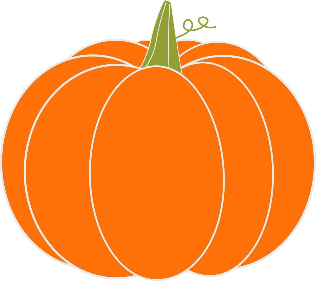 Autumn Pumpkin vector for Halloween or Thanksgiving. flat vector color icon on a white background. Harvesting for the winter. Autumn harvest. Vector illustration