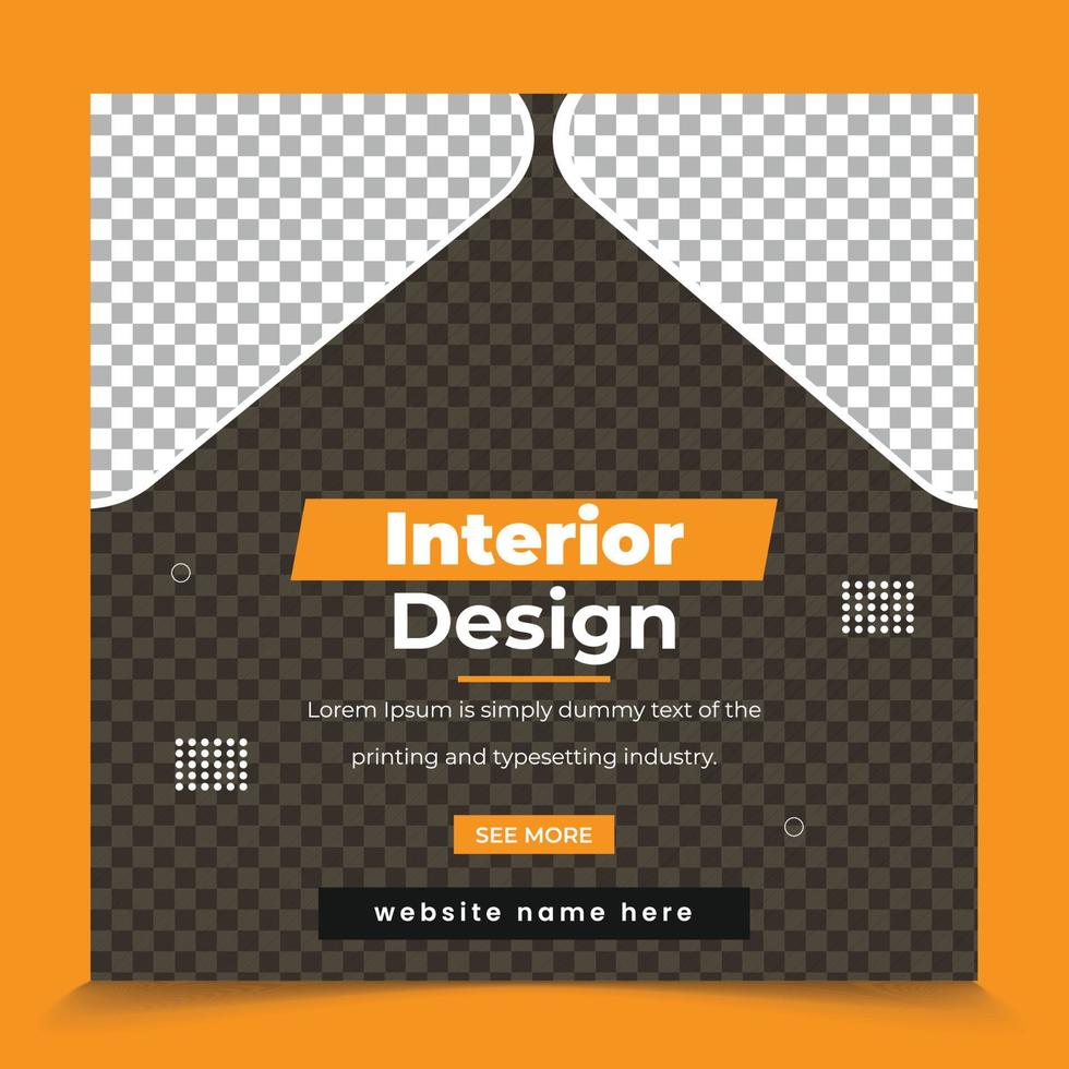 Real estate Property Sale offer interior design web post template design vector