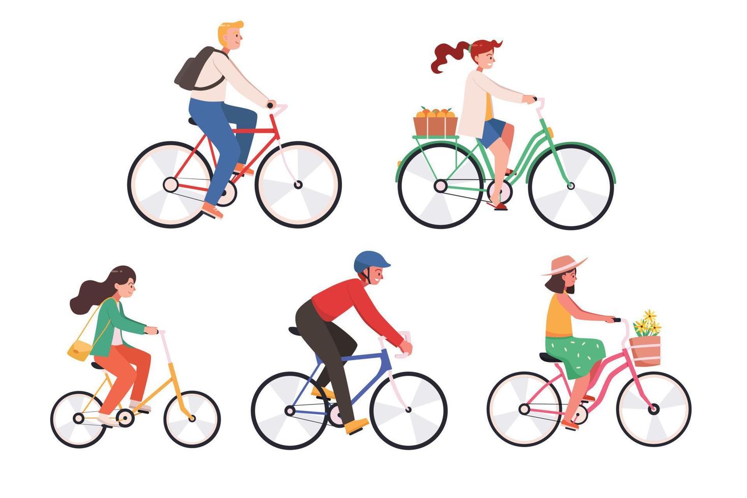 People riding bicycles vector image