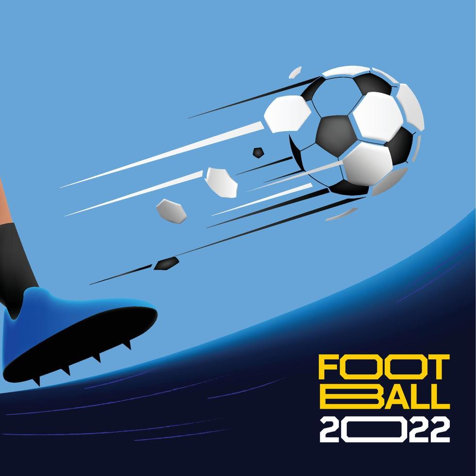 Legs of soccer player with ball illustration. Football player kicking the ball. Vector illustration