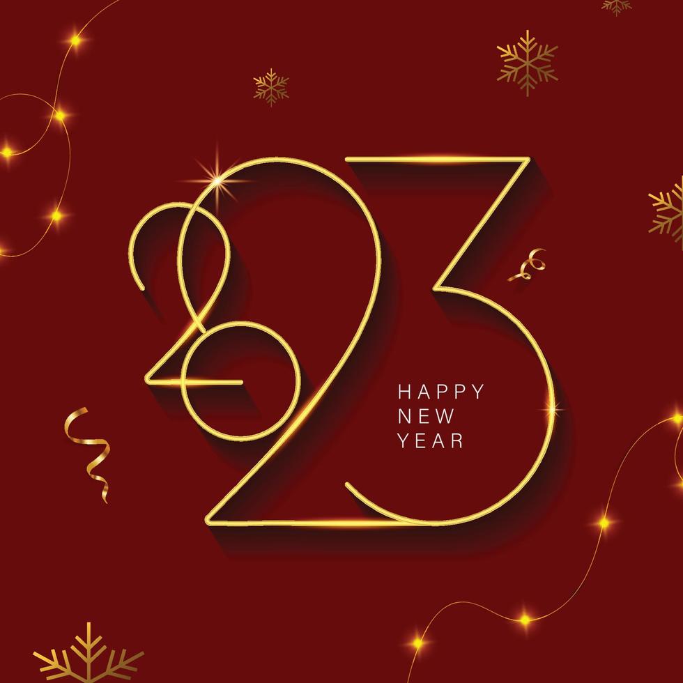 new year greeting with typography and festive elements vector